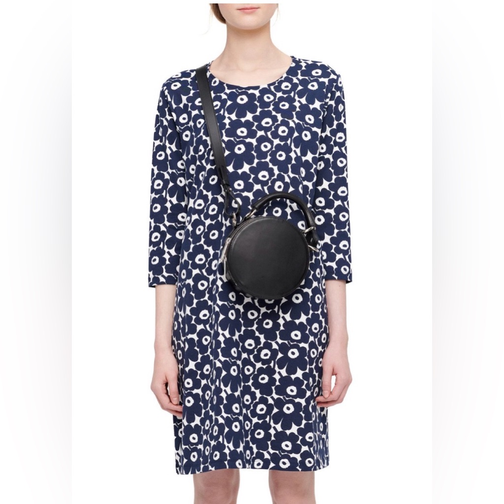 Marimekko Aretta Unikko Dress In Black - Size Xs (Oversized)
